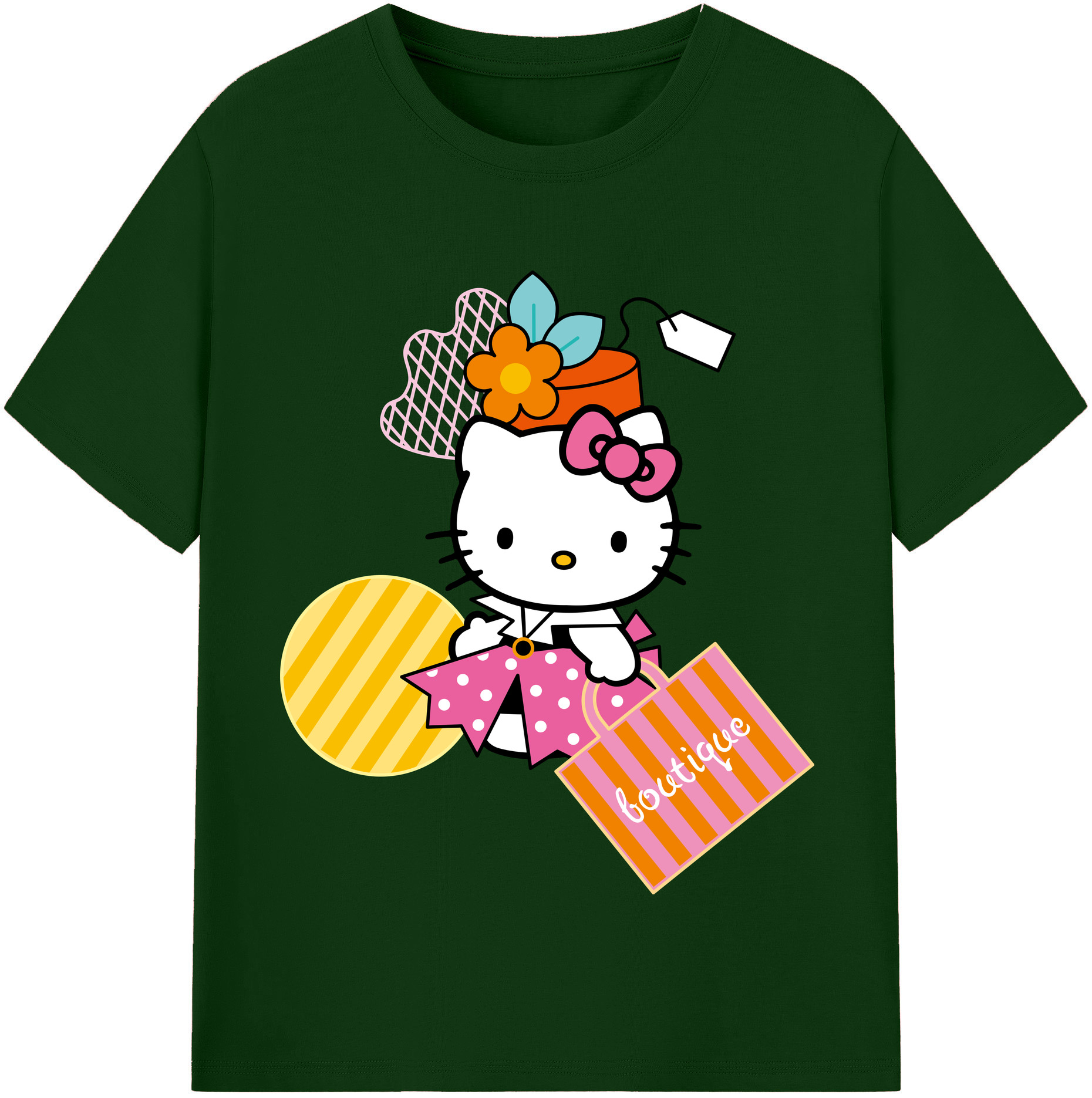 （画像用） Hello Kitty ハローキティ 綿100％半袖Tシャツ（フロントプリント）